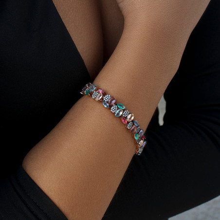 Silver bracelet with stones