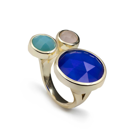 Silver ring with lapis lazuli stone