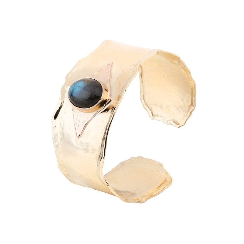 Original gold bracelet with labradorite