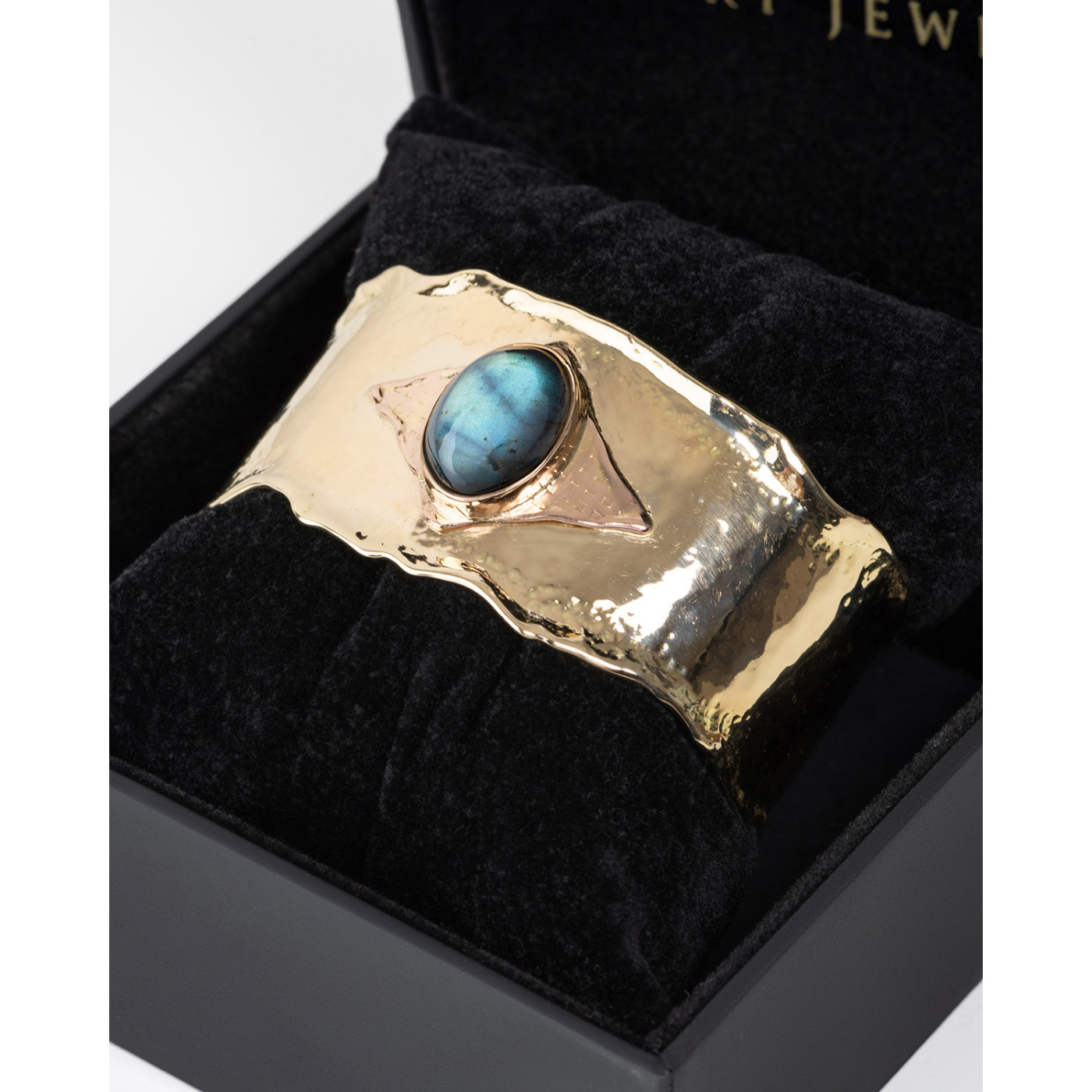 Original gold bracelet with labradorite