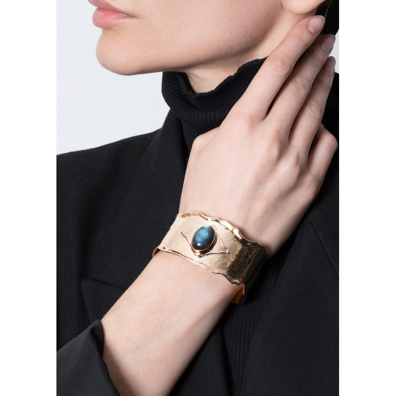 Original gold bracelet with labradorite