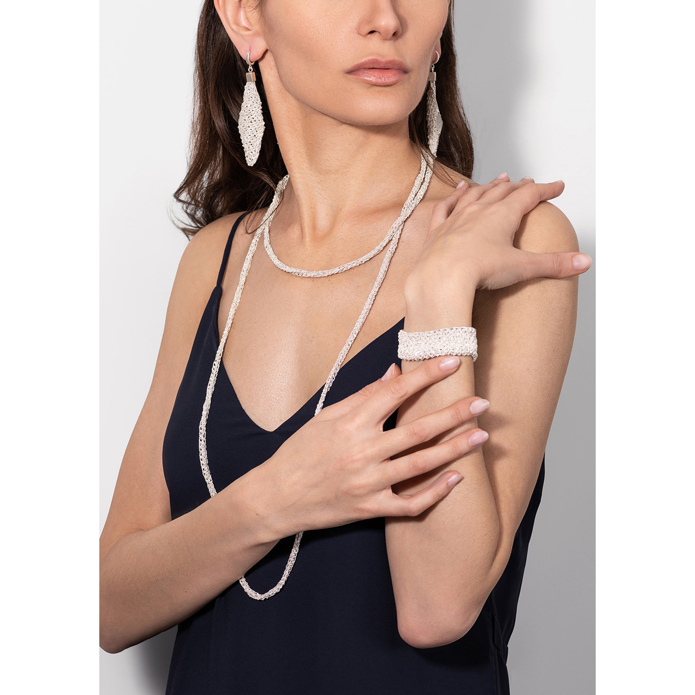 Luxe - Handcrafted Silver Necklace - natural silver