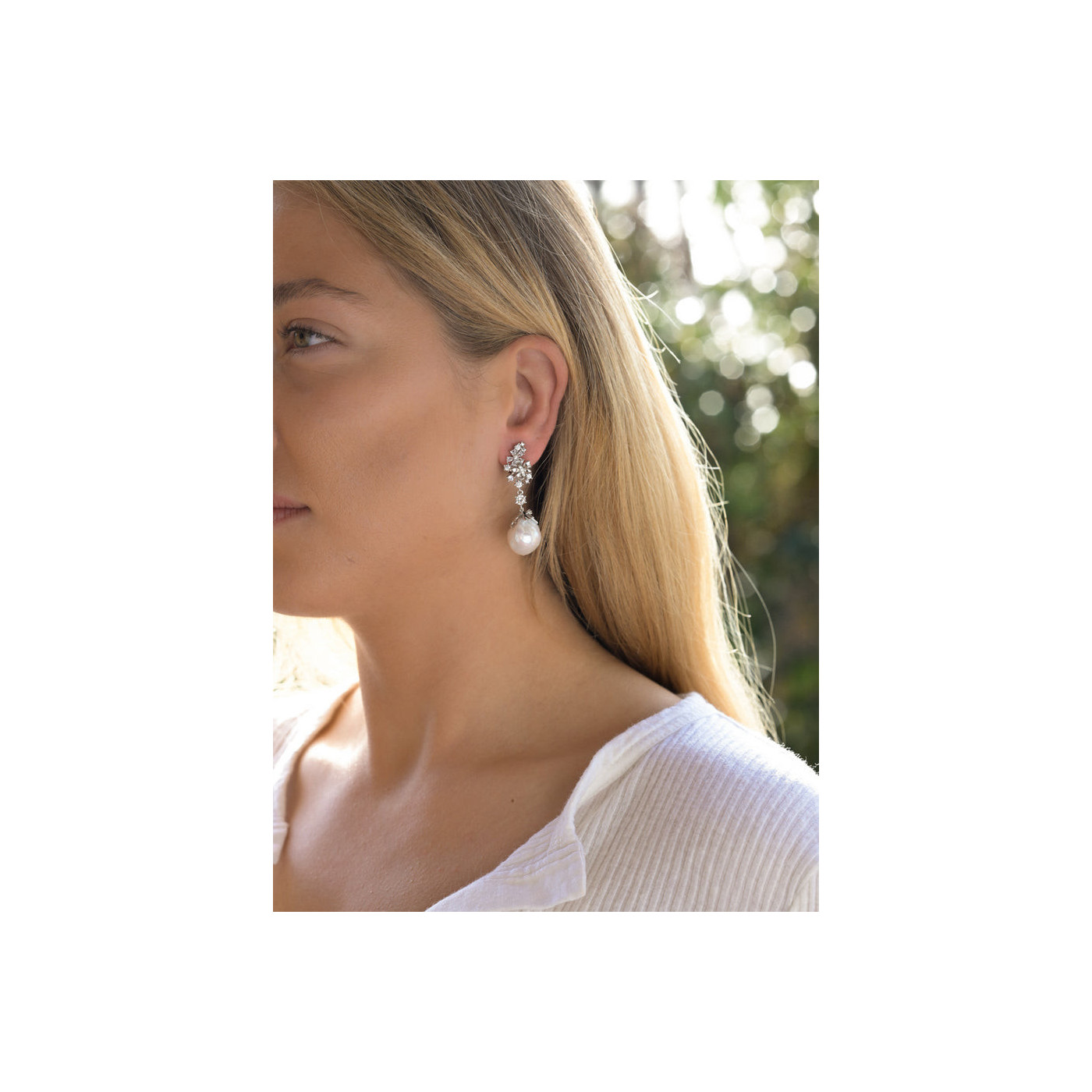 Baroque style pearl earrings vintage design