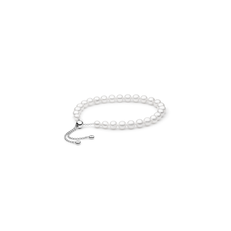 Pearl Bracelet – Adjustable – Sterling Silver 925