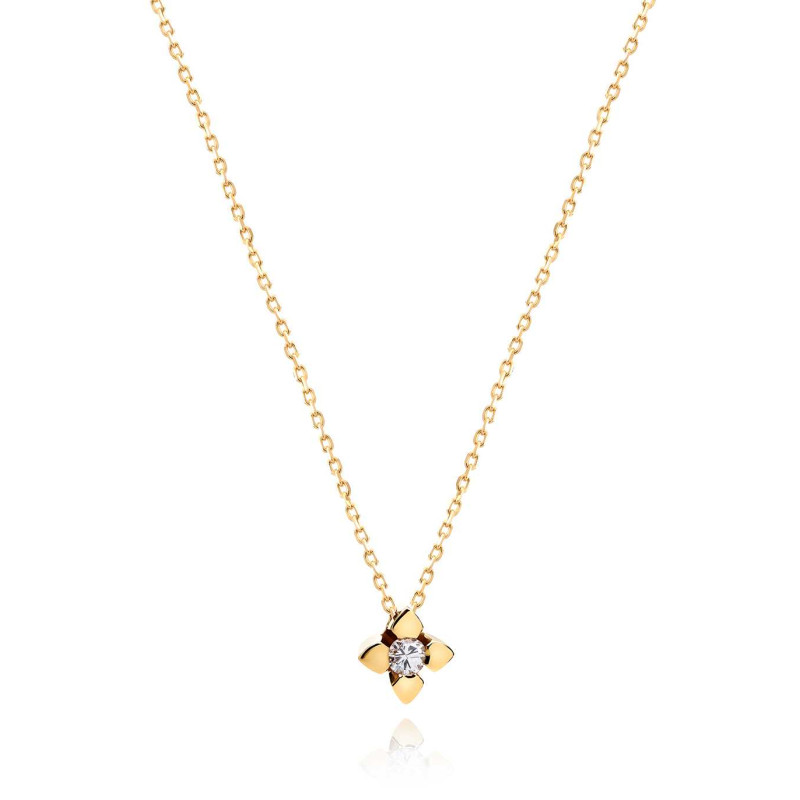 14K Gold Diamond Pendant Necklace