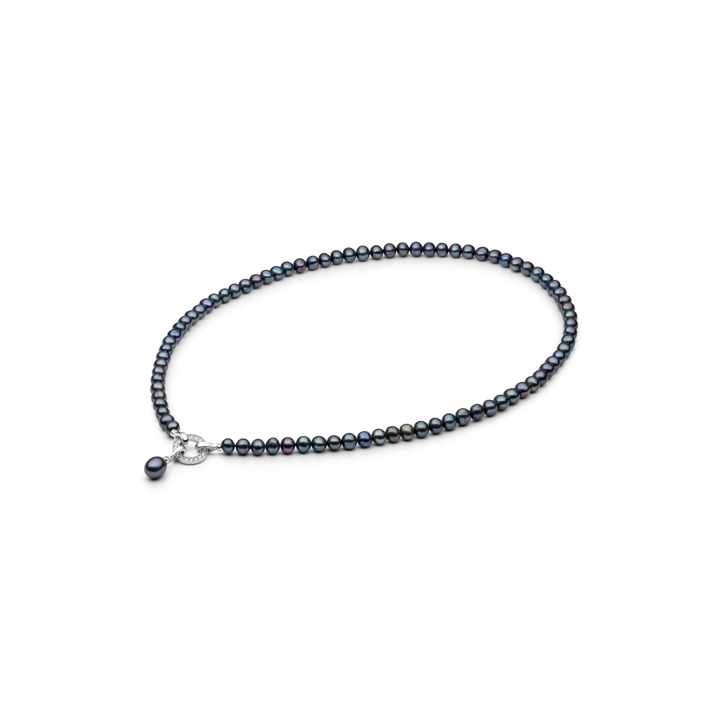 Black Pearl Necklace with Pendant