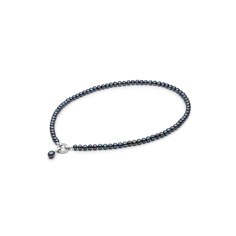 Black Pearl Necklace with Pendant