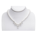 Pearl and Cubic Zirconia Necklace - 43 cm