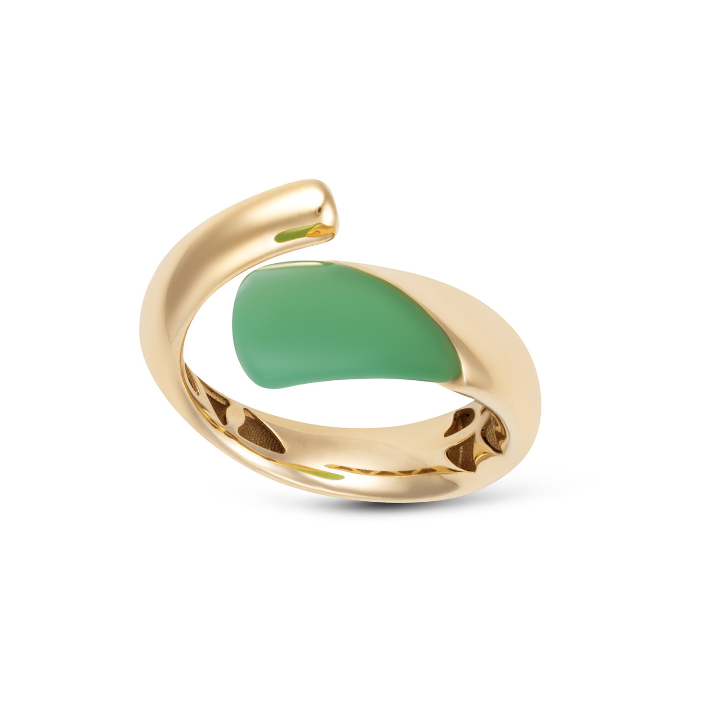 Gold 14K Ring with Green Quartz
