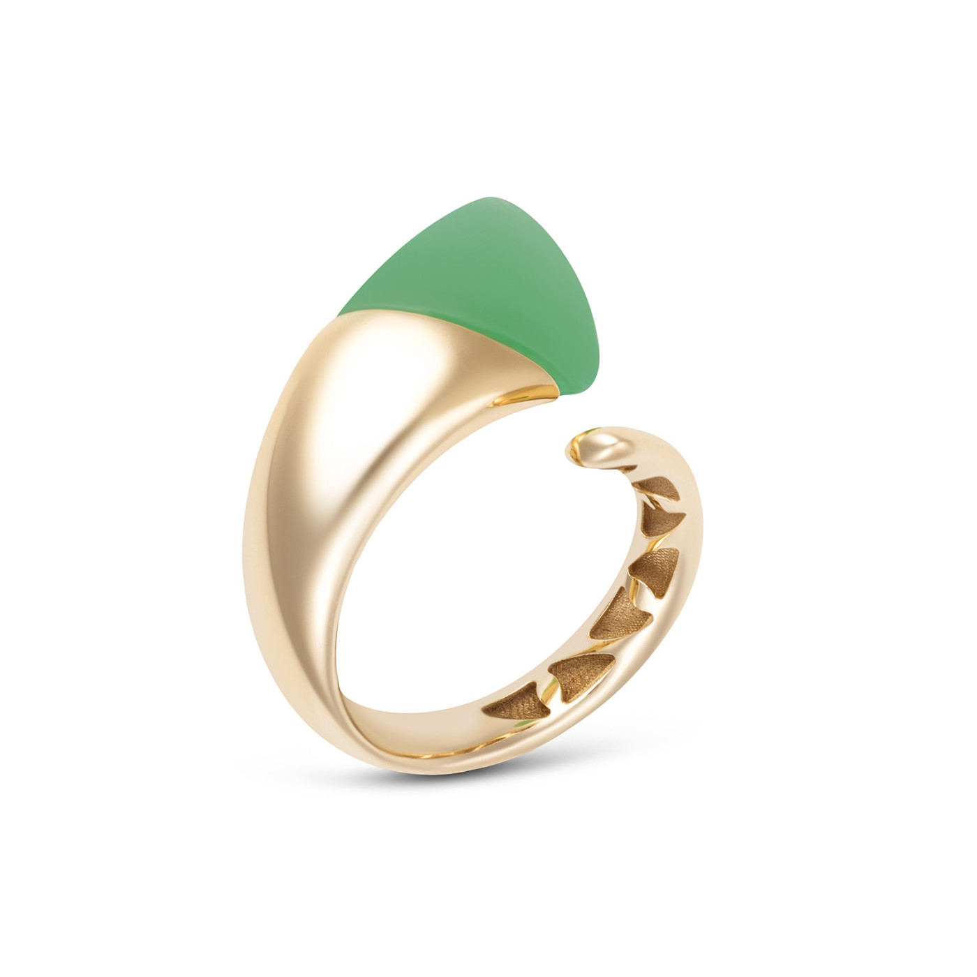 Gold 14K Ring with Green Quartz