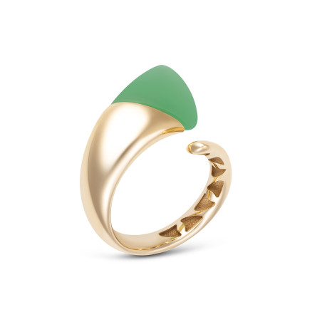 Gold 14K Ring with Green Quartz