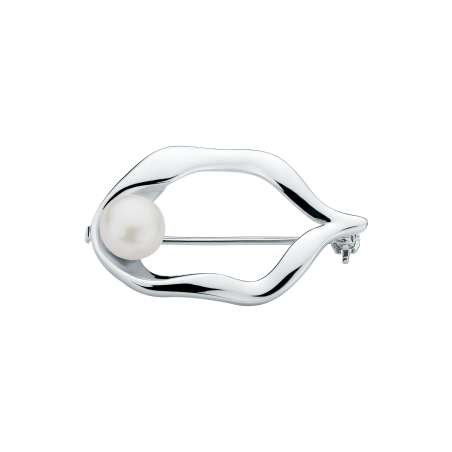 Silver Pearl Brooch