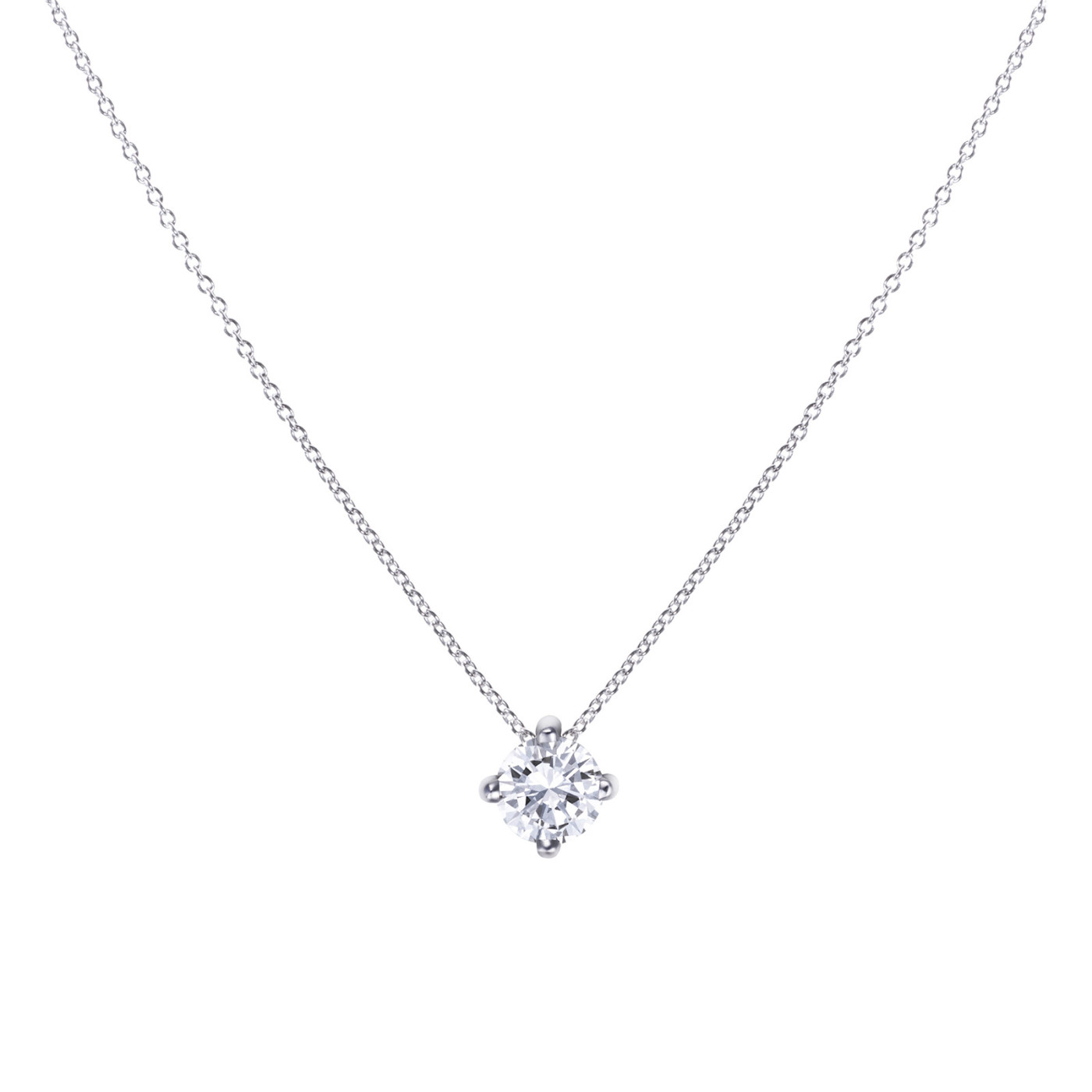 Diamond 0,47 ct Necklace - white 14K gold