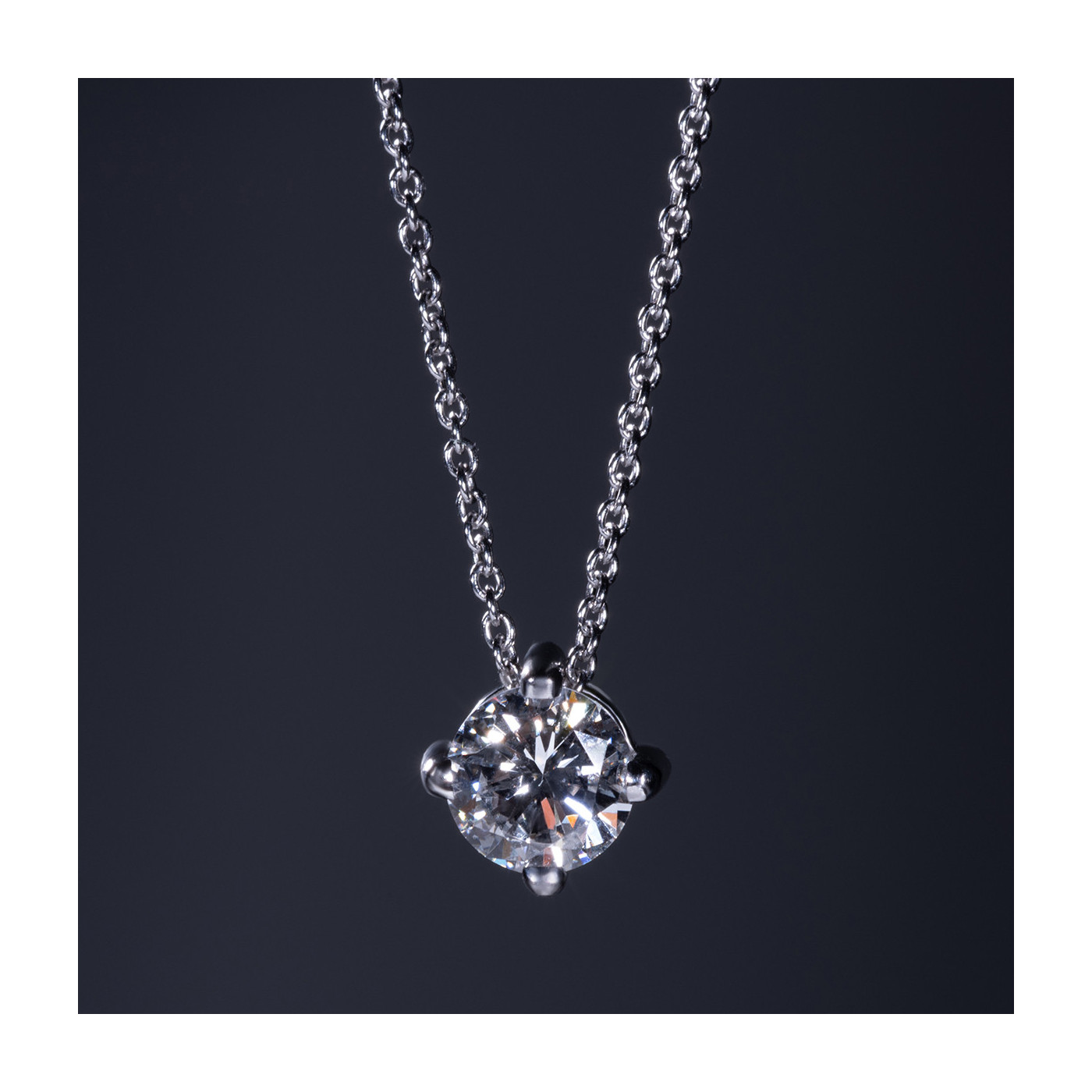 Diamond 0,47 ct Necklace - white 14K gold