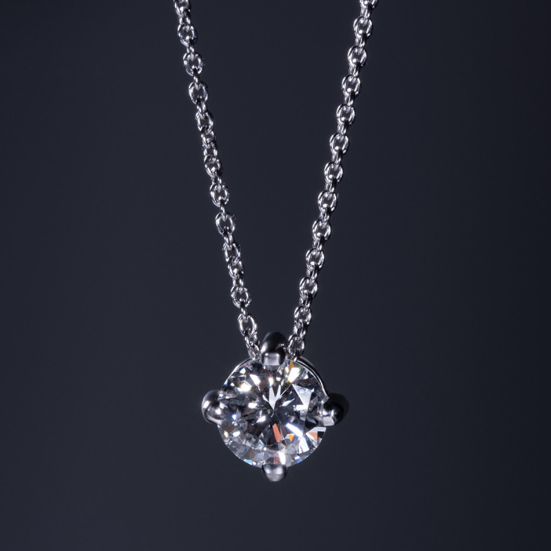Diamond 0,47 ct Necklace - white 14K gold