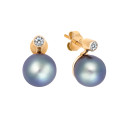 Pearl and Diamonds Gold Earrings