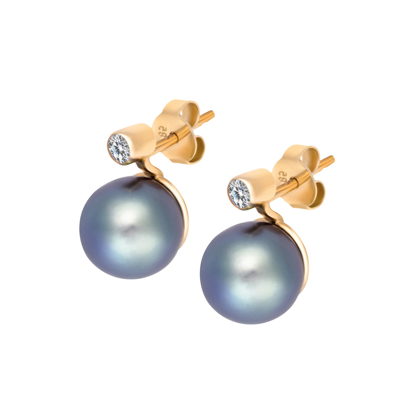 Pearl and Diamonds Gold Earrings