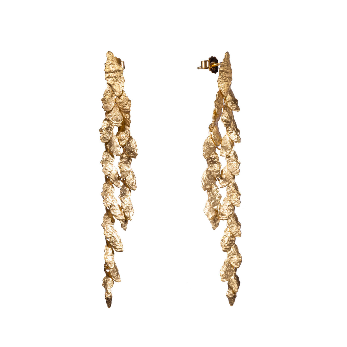 Fresco Long Silver Earrings - Maciej Rozenberg- 8 cm
