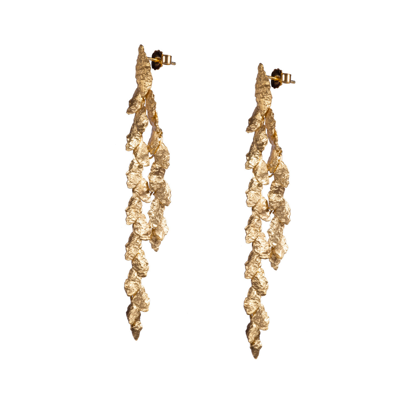 Fresco Long Silver Earrings - Maciej Rozenberg- 8 cm