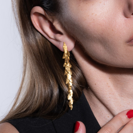 Fresco Long Silver Earrings - Maciej Rozenberg- 8 cm