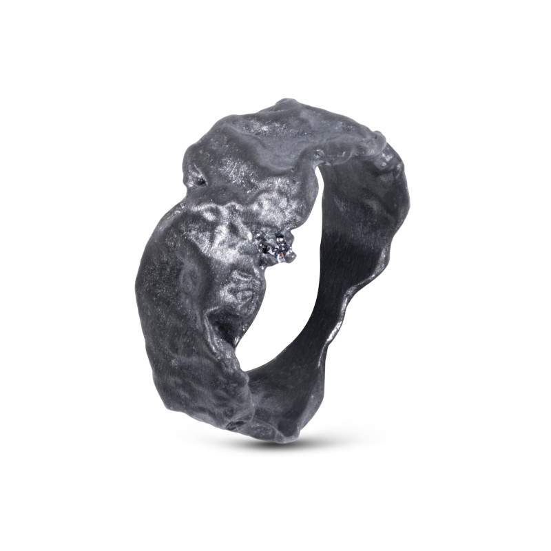 HIMEROS Black Silver Ring Maciej Rozenberg