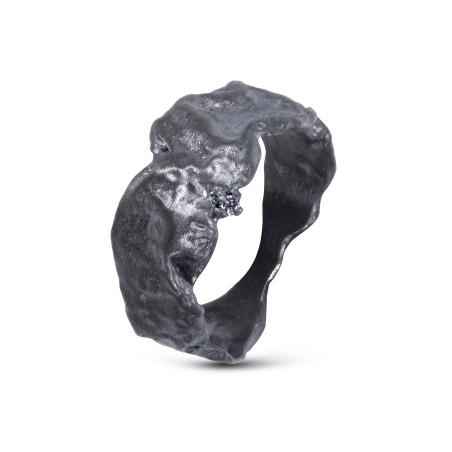 HIMEROS Black Silver Ring Maciej Rozenberg