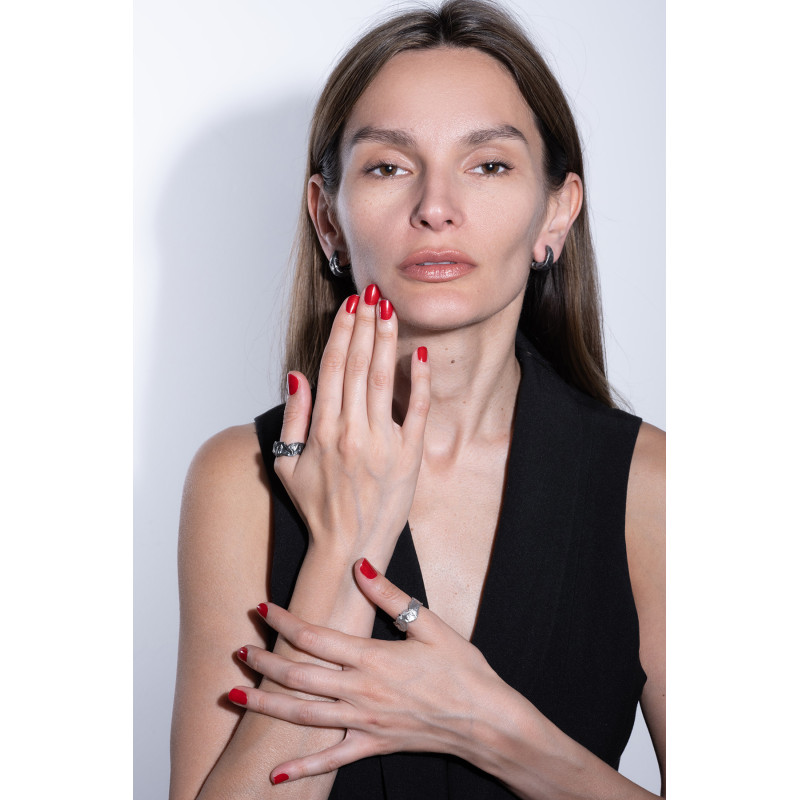 HIMEROS Black Silver Ring Maciej Rozenberg