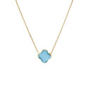 Gold 585 necklace with blue topaz
