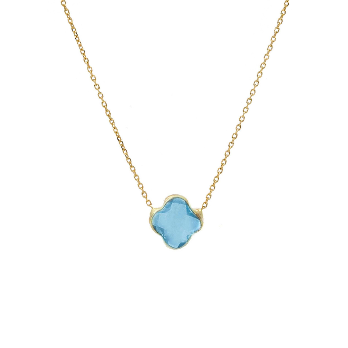 Gold 585 necklace with blue topaz