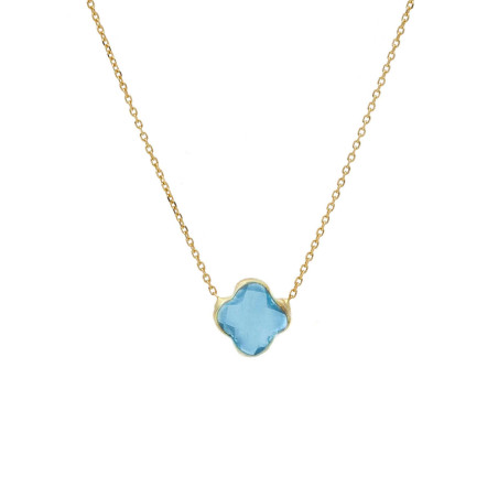 Gold 585 necklace with blue topaz