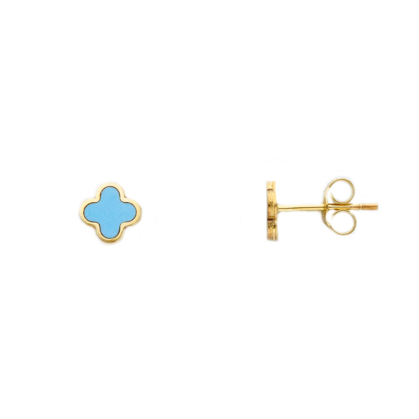 Gold 585 Turquoise Earrings