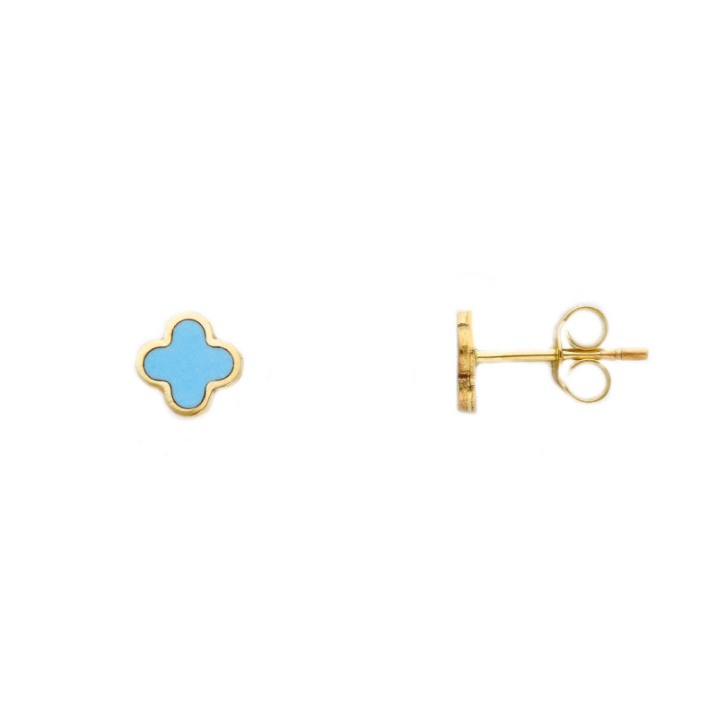Gold 585 Turquoise Earrings
