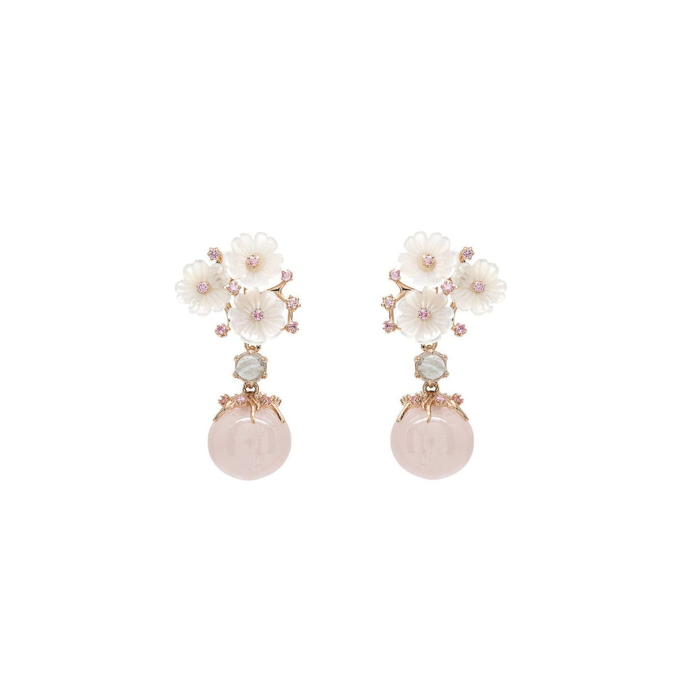 Rose Gold Vermeil & Rose Quartz Earrings