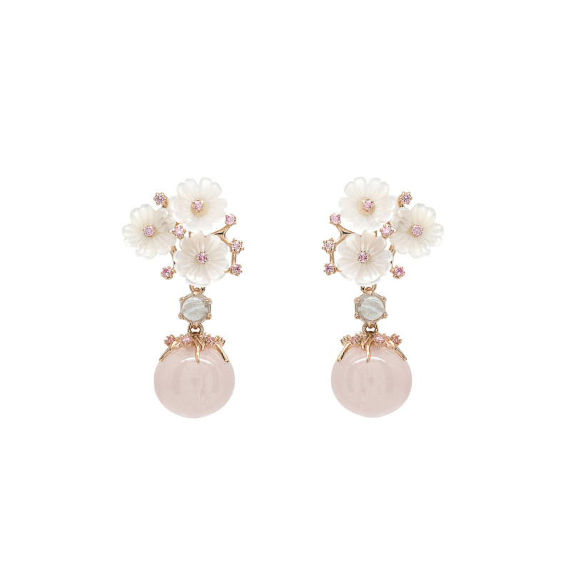 Rose Gold Vermeil & Rose Quartz Earrings