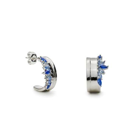 Silver Earrings with blue gemstones