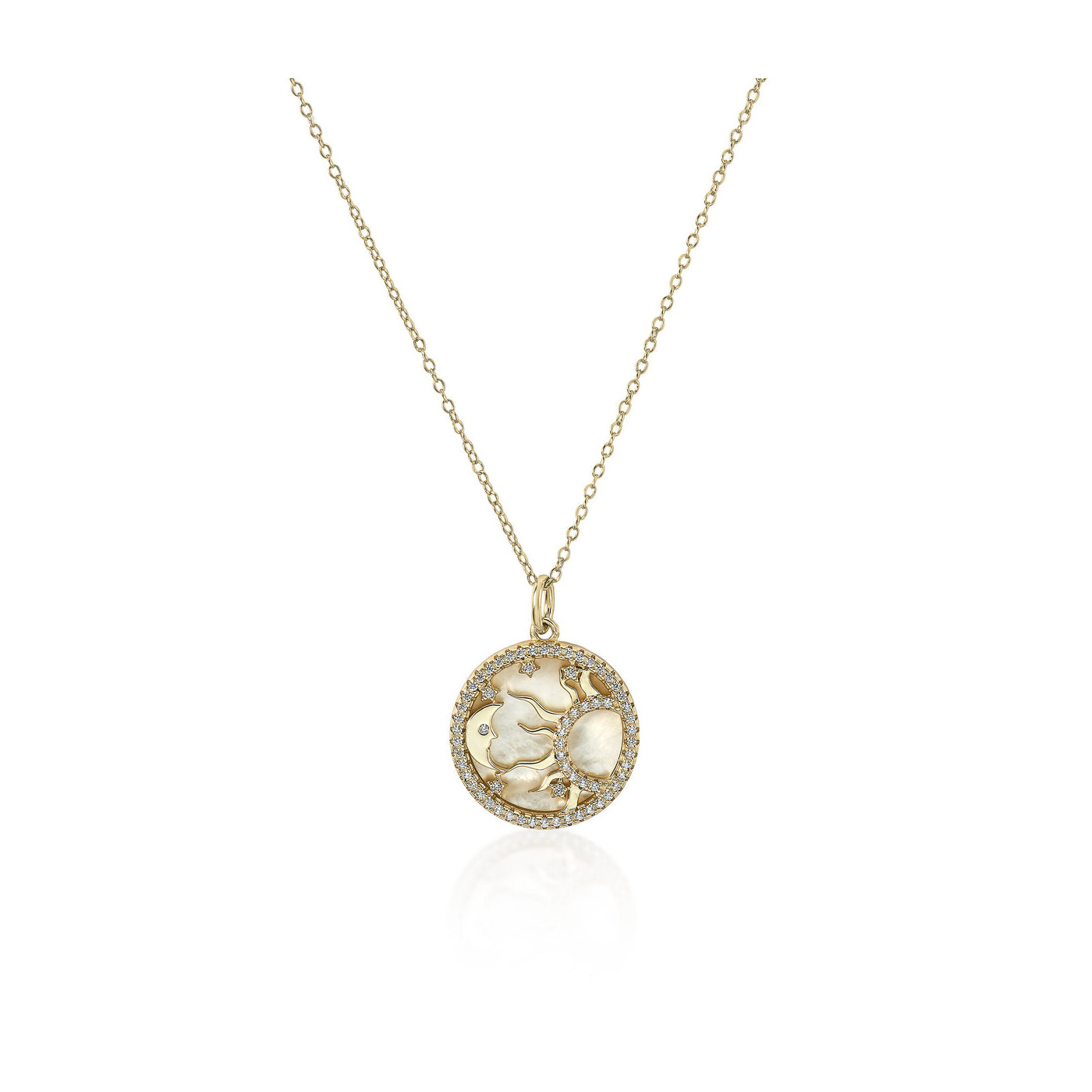 Sun & Moon Mother of Pearl Neckalce