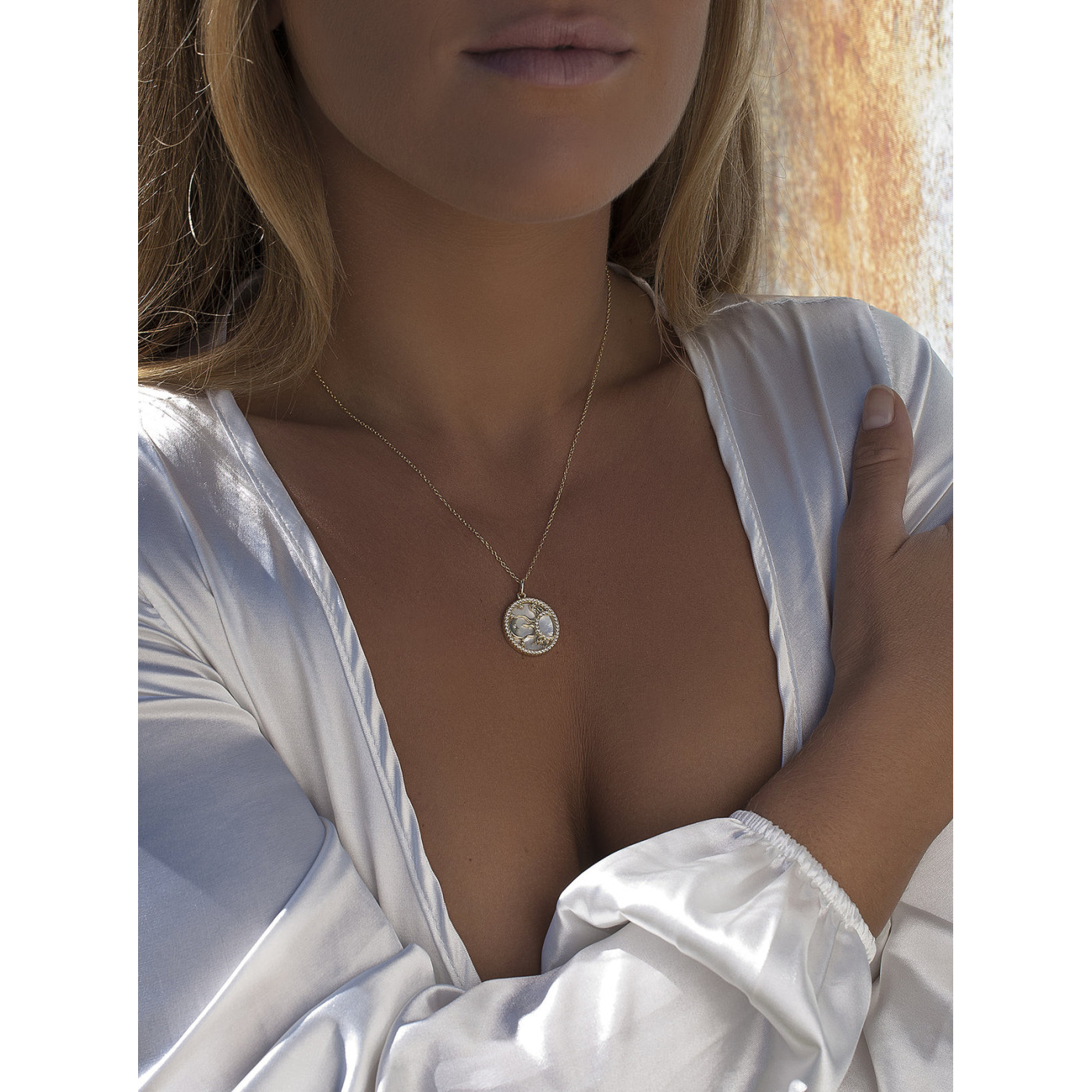 Sun & Moon Mother of Pearl Neckalce