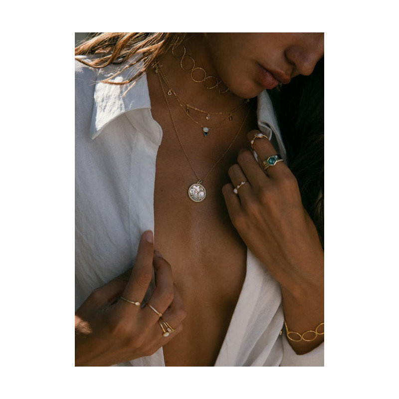 Sun & Moon Mother of Pearl Neckalce
