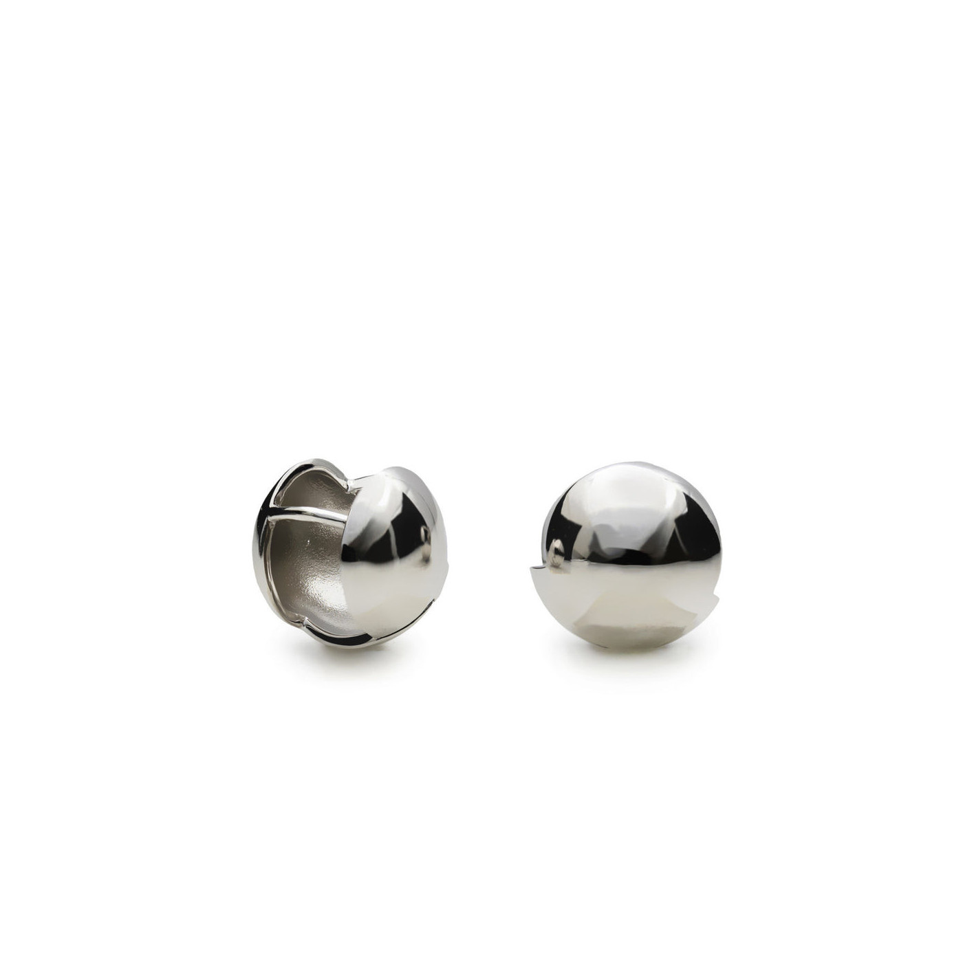Silver spherical earrings