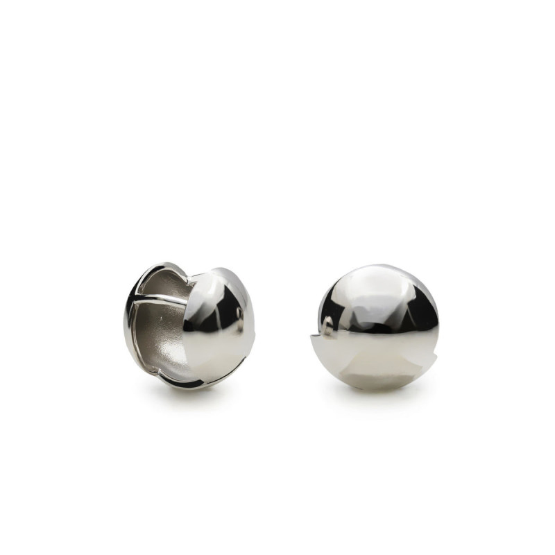 Silver spherical earrings