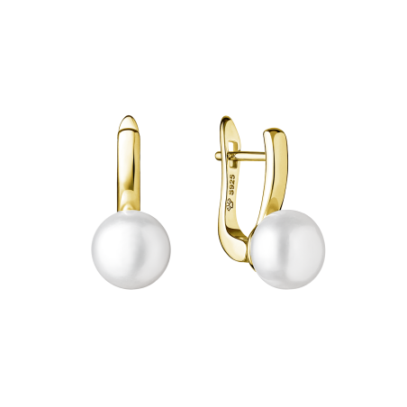 Classic Silver Pearl earrings - gold plated