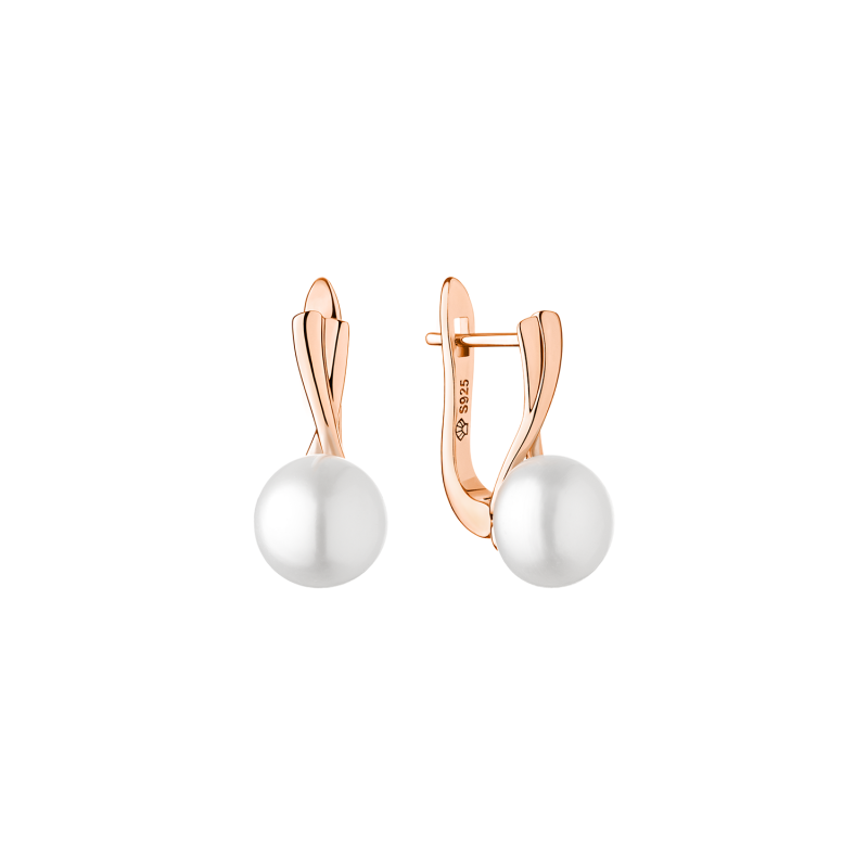 Rose gold plated Pearl Earrings