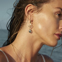 Long Gold Earrings with Natural Topazes