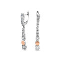 Long earrings with sparkling cubic zirconia and gold 375