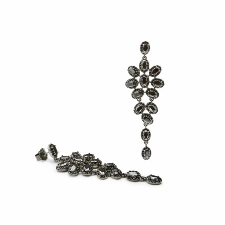 Black Stones Silver Earrings 4
