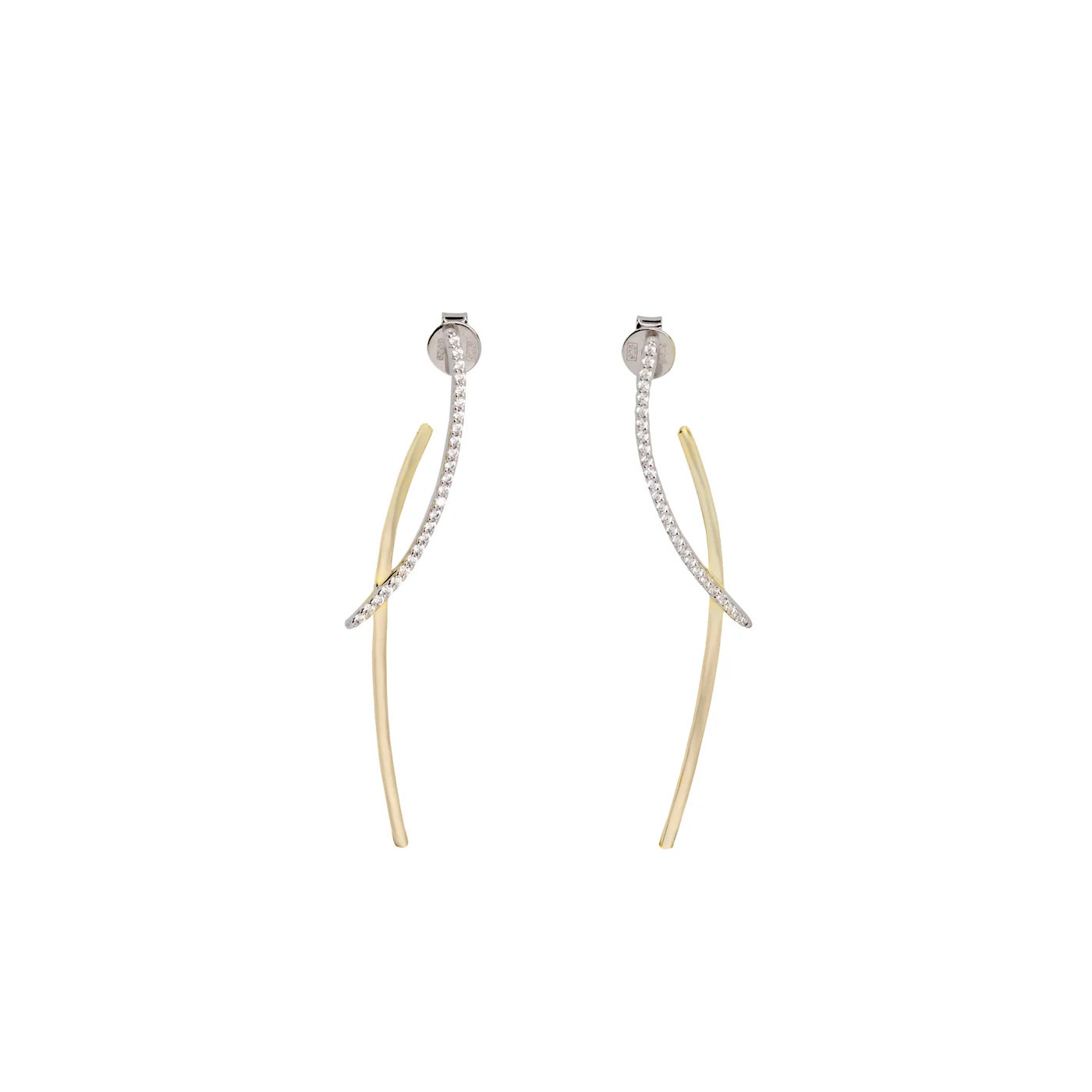 Minimalistyczne srebrne kolczyki z cyrkoniami Minimalistyczne srebrne kolczyki z cyrkoniami