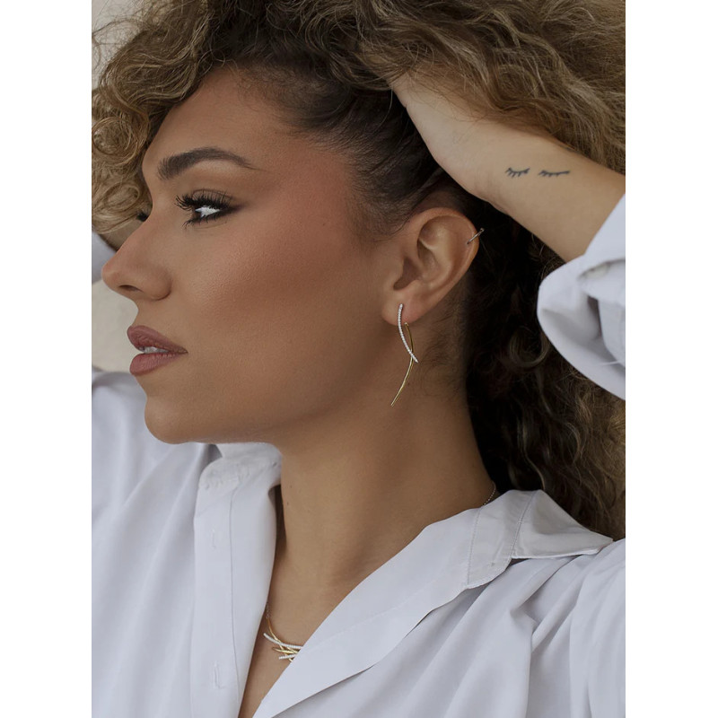 Minimalistyczne srebrne kolczyki z cyrkoniami Minimalistyczne srebrne kolczyki z cyrkoniami