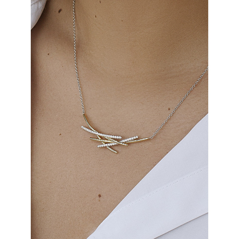 Silver and zirconia necklace