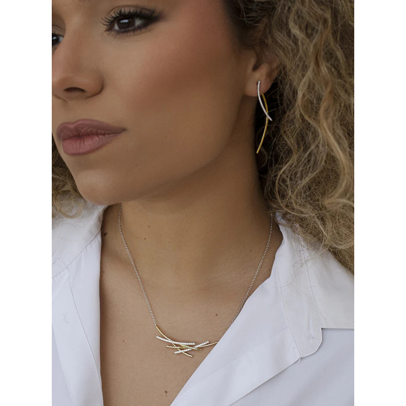 Silver and zirconia necklace