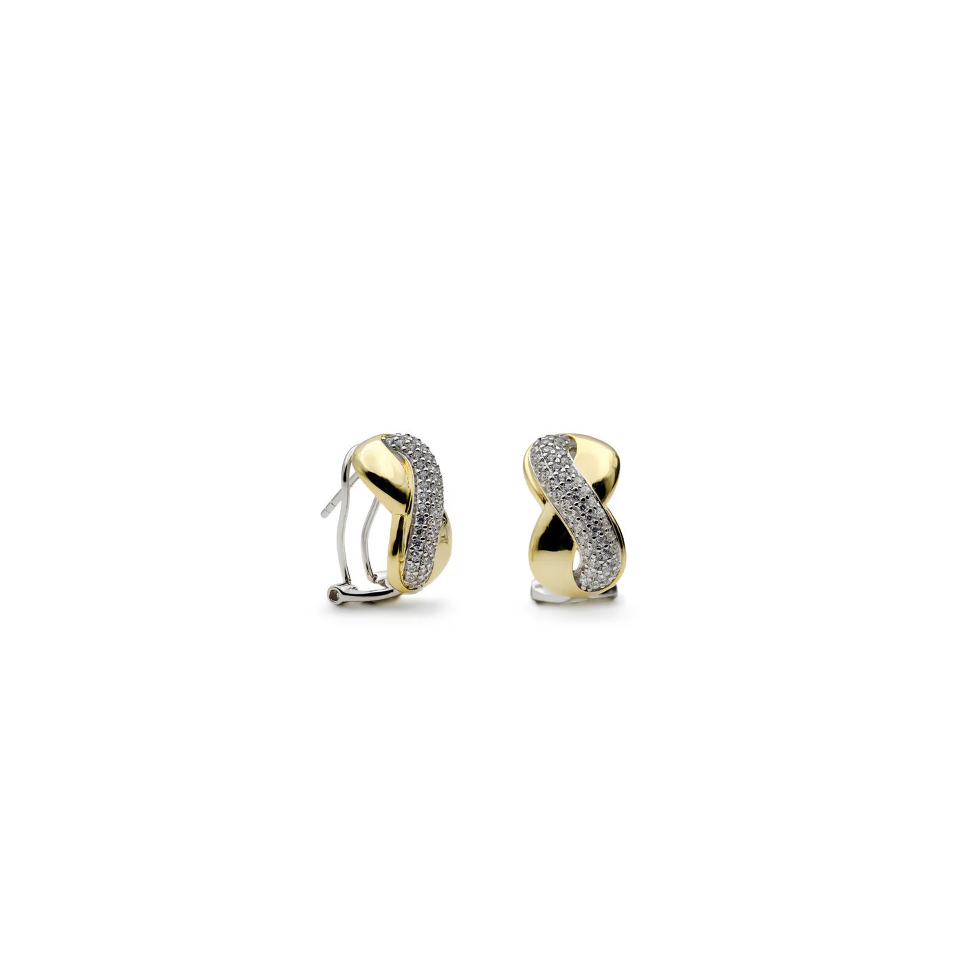 Infinity Silver Earrings with Zirconia